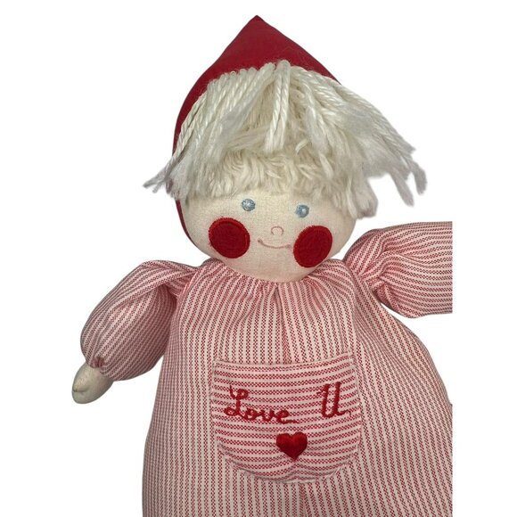 Dolls By Pauline Love U Cloth Rag Doll Red White Striped Outfit Vintage 1985 - Picture 2 of 8